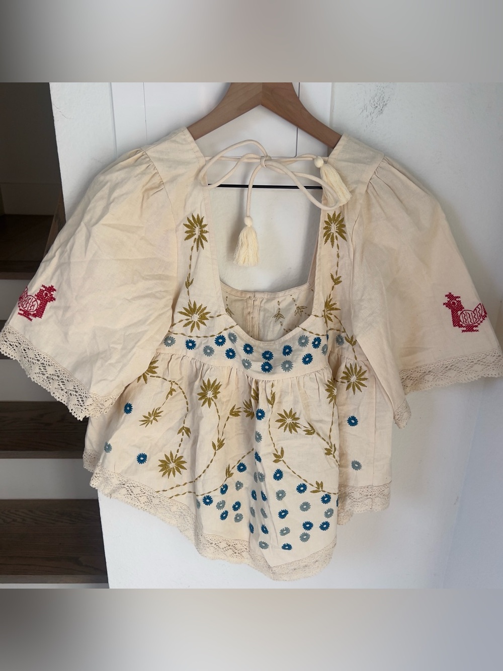 Free People Fairytale In The Mossy Forest Babydoll Tunic in Ivory Cream NWT - Picture 4 of 8